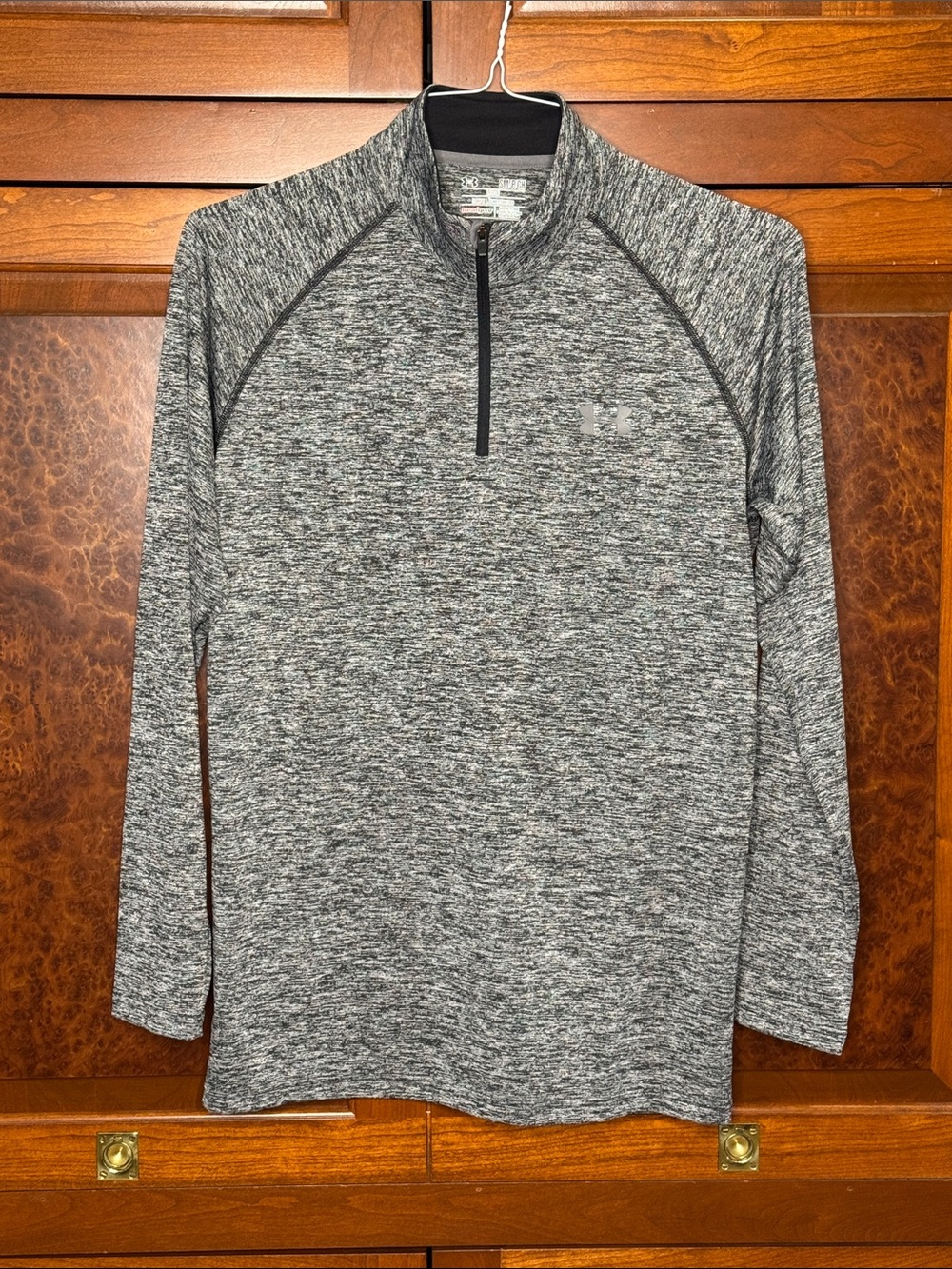 Under Armour Men's S space die Gray Heather 1/4 Zip Performance Top